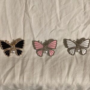 Chic Butterfly BROOCH - Black, Pink, and White